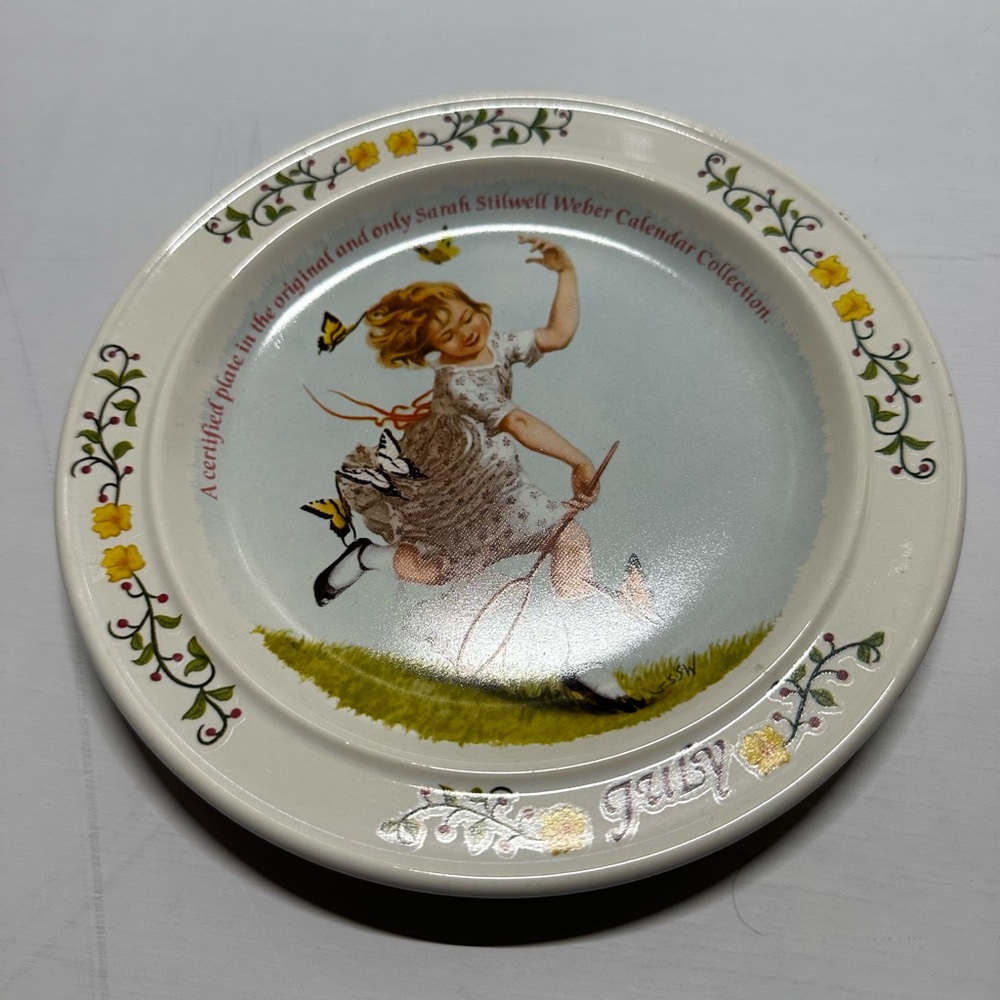 Newell pottery month plate (July)Sarah Stilwell Weber collection #2145A (7.25in)